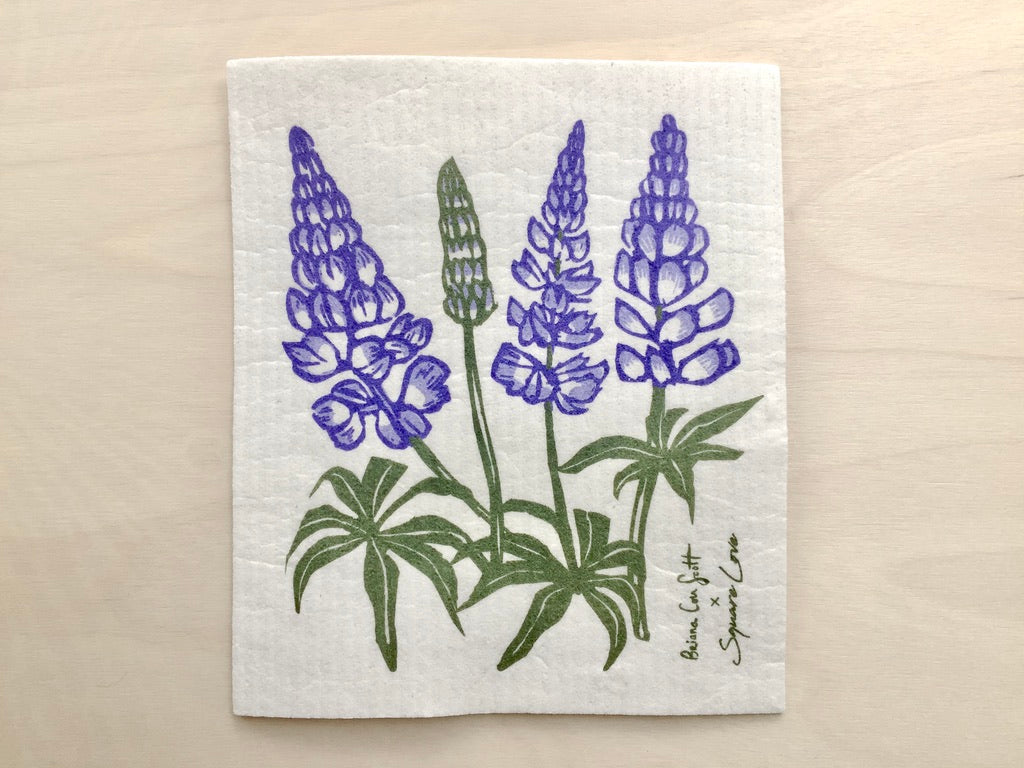 Lupine Purple Swedish Dishcloth