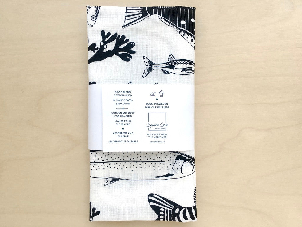 Fish Pond Linen Blend Tea Towel
