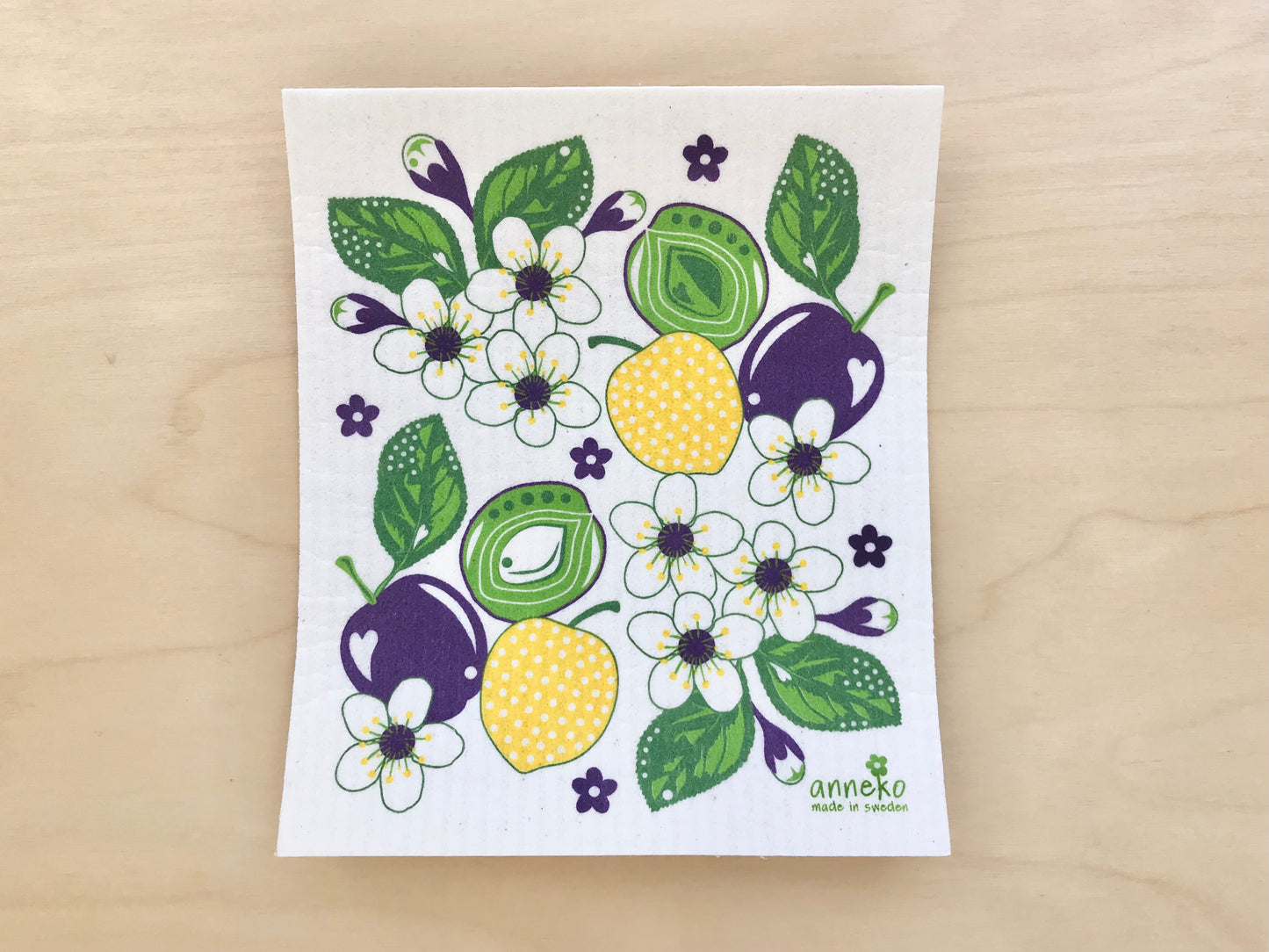 Plums Swedish Dishcloth