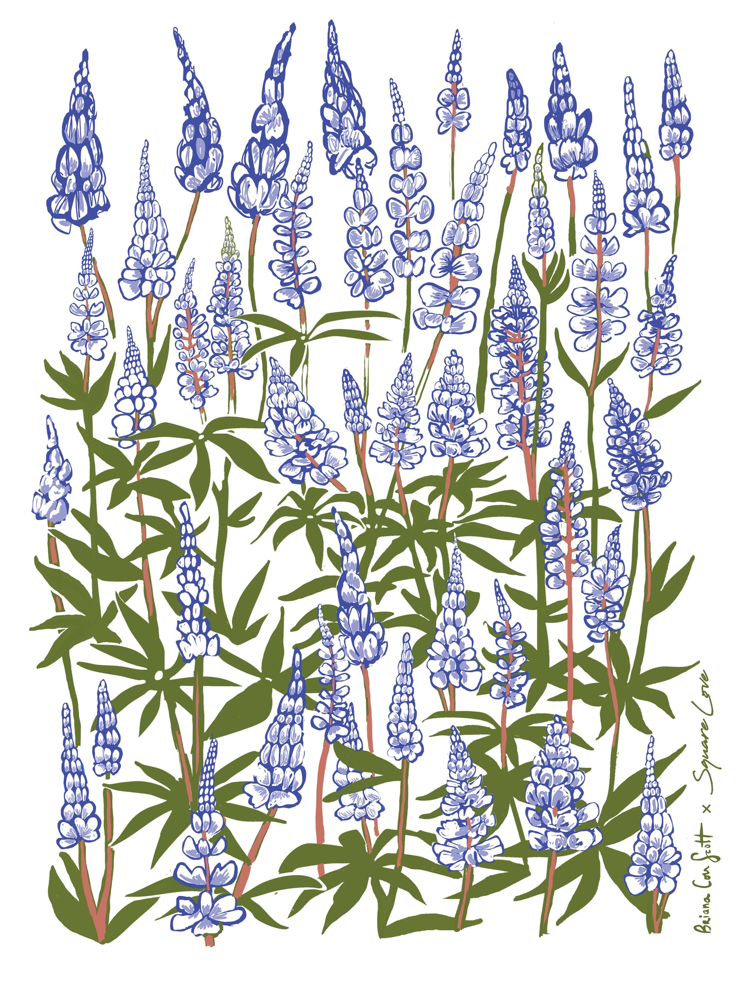 Lupine Linen Blend Tea Towel