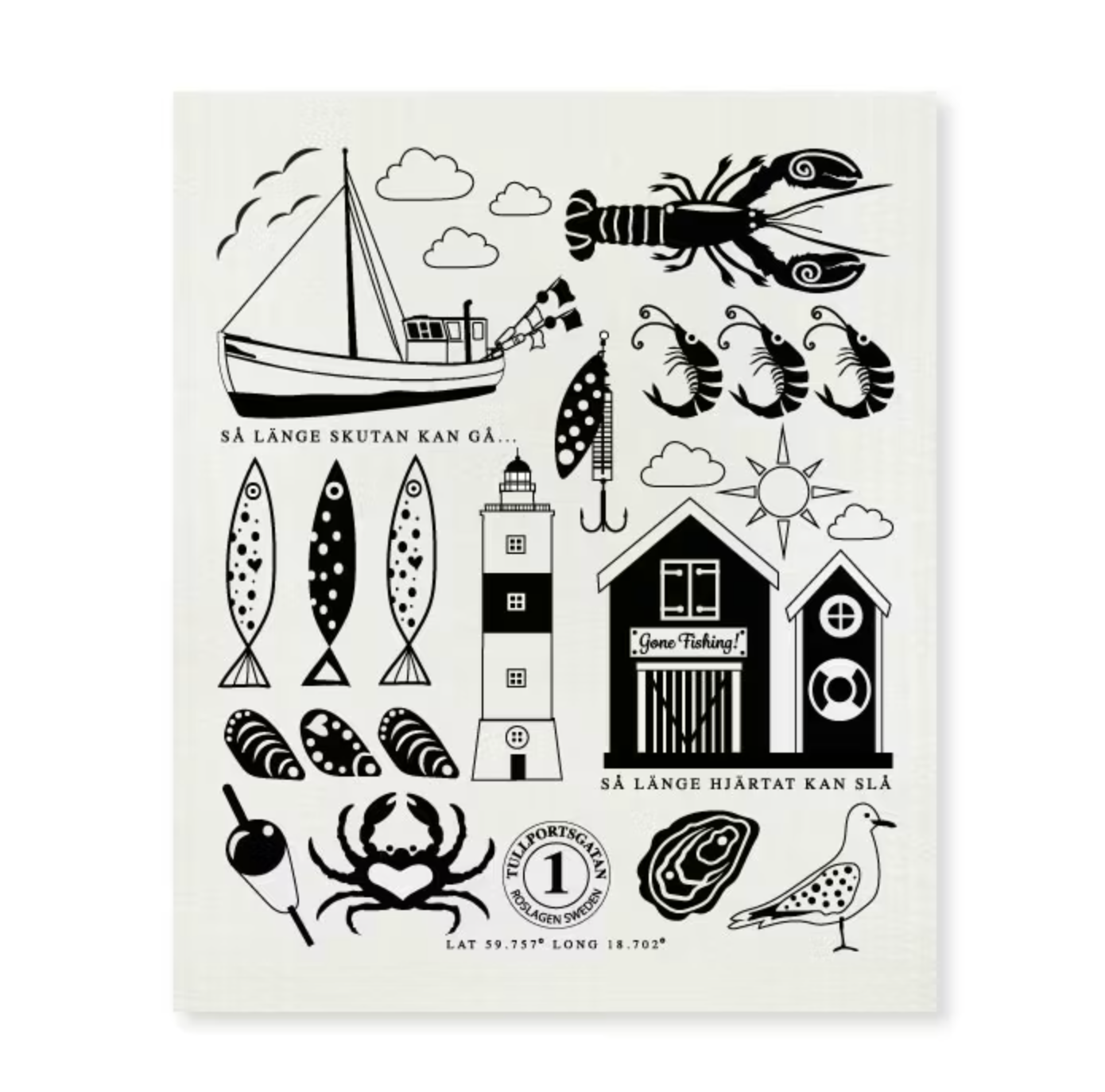 Fishing Swedish Dishcloth