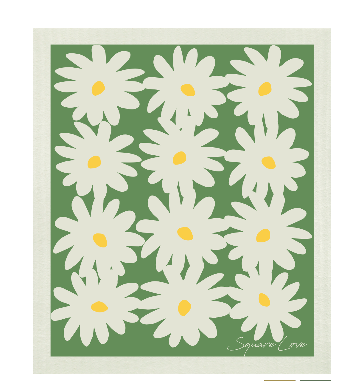Daisies Green Swedish Dishcloth