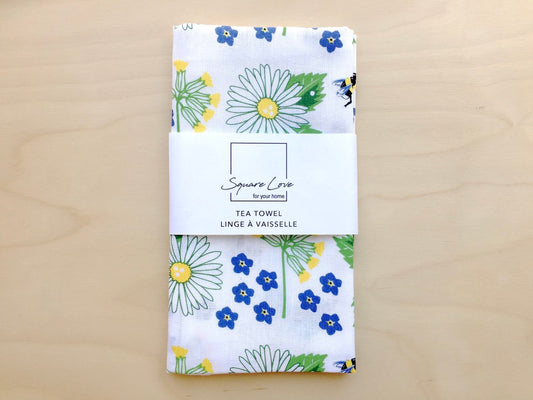 Blooms Linen Blend Tea Towel