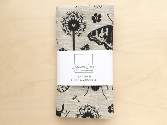 Garden Insects Tea Towel - 100% Linen