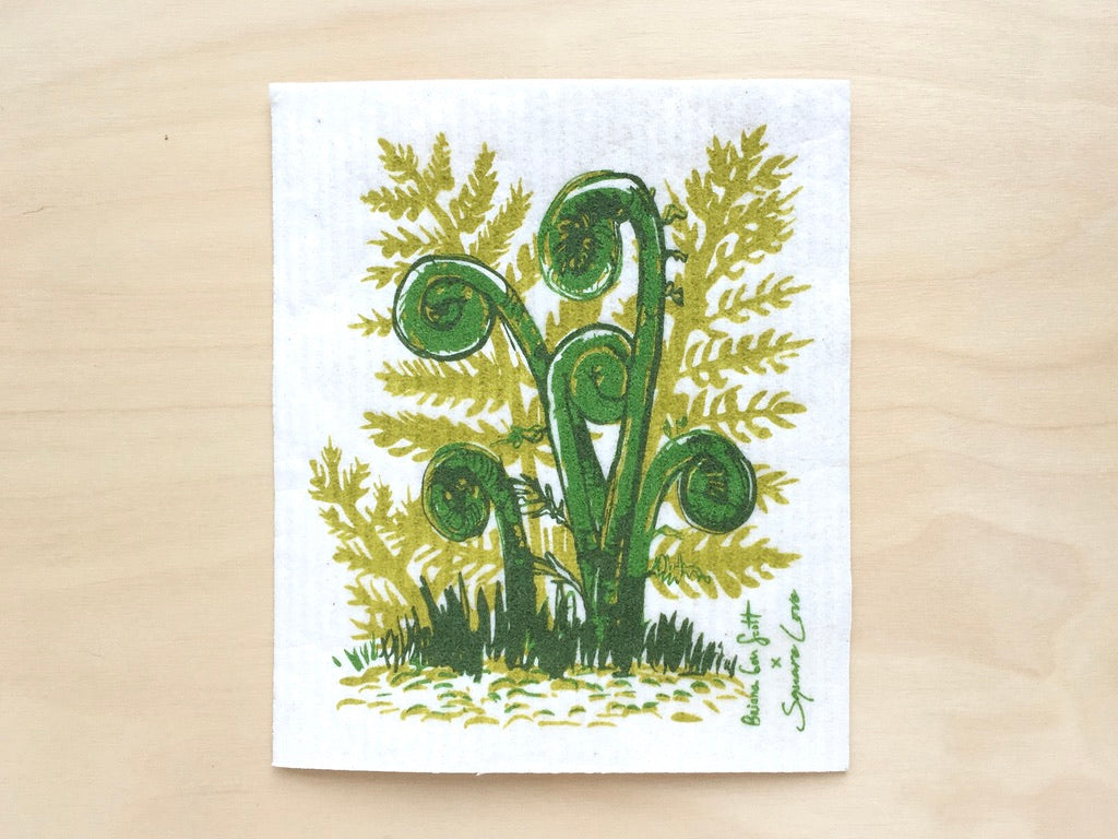 Fiddle Head Ferns Swedish Dishcloth