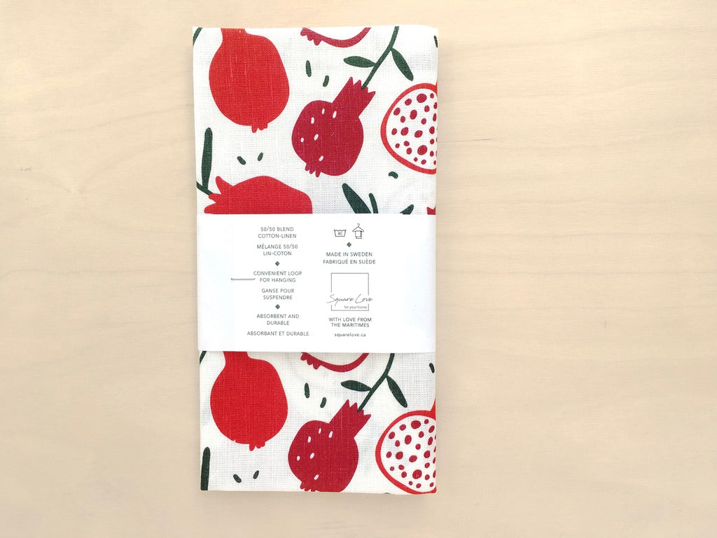 Pomegranate Linen Blend Tea Towel