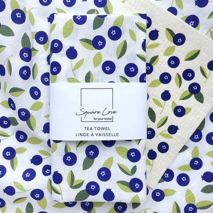 Blueberry Linen Blend Tea Towel