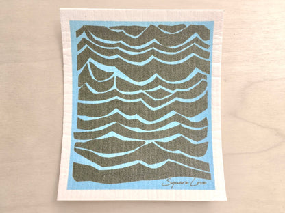 Ocean Waves Swedish Dishcloth