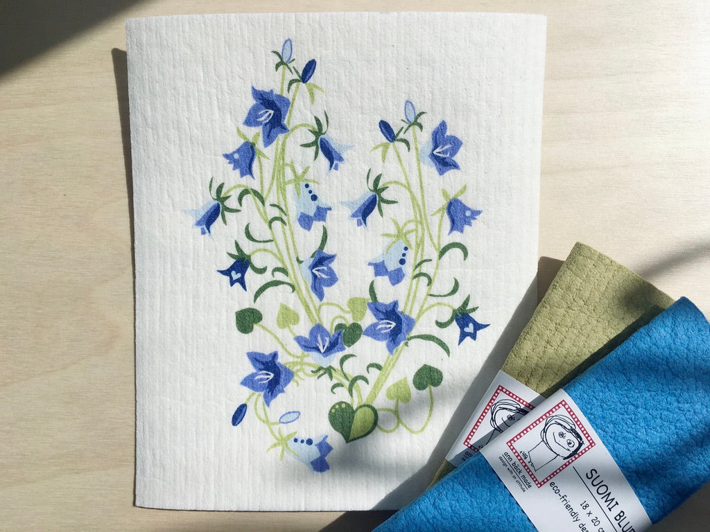 Bluebells Swedish Dishcloth