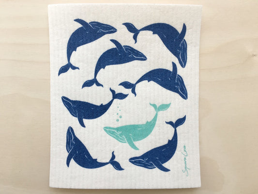 Whales Swedish Dishcloth