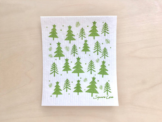 Holiday Forest Swedish Dishcloth - Green