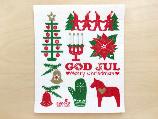 God Jul Swedish Dishcloth