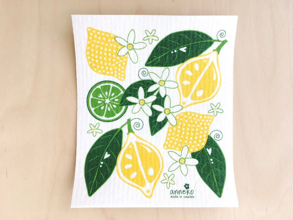 Lemons Swedish Dishcloth