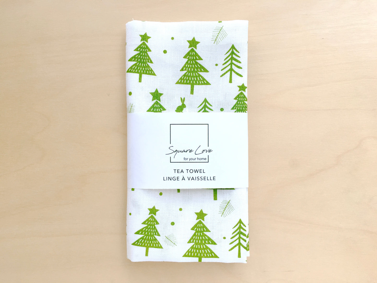 Holiday Forest Linen Blend Tea Towel