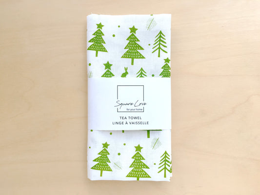 Holiday Forest Linen Blend Tea Towel