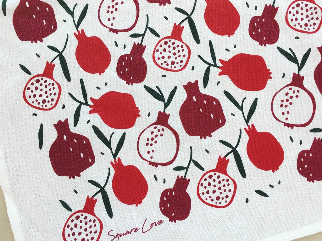 Pomegranate Linen Blend Tea Towel