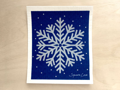 Silver Snowflake Swedish Dishcloth