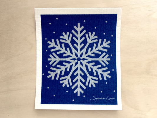 Silver Snowflake Swedish Dishcloth