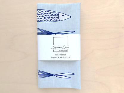 Fish Linen Blend Tea Towel