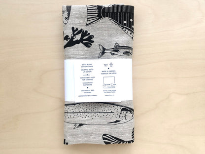 Fish Pond Tea Towel - 100% Linen