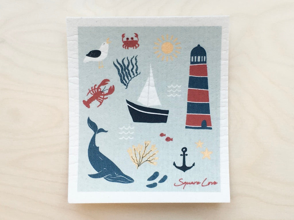 Maritime Icons Swedish Dishcloth