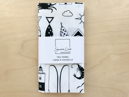 Fishing Linen Blend Tea Towel