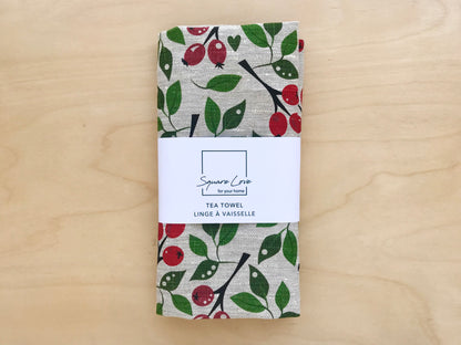 Rose Hip Tea Towel - 100% Linen