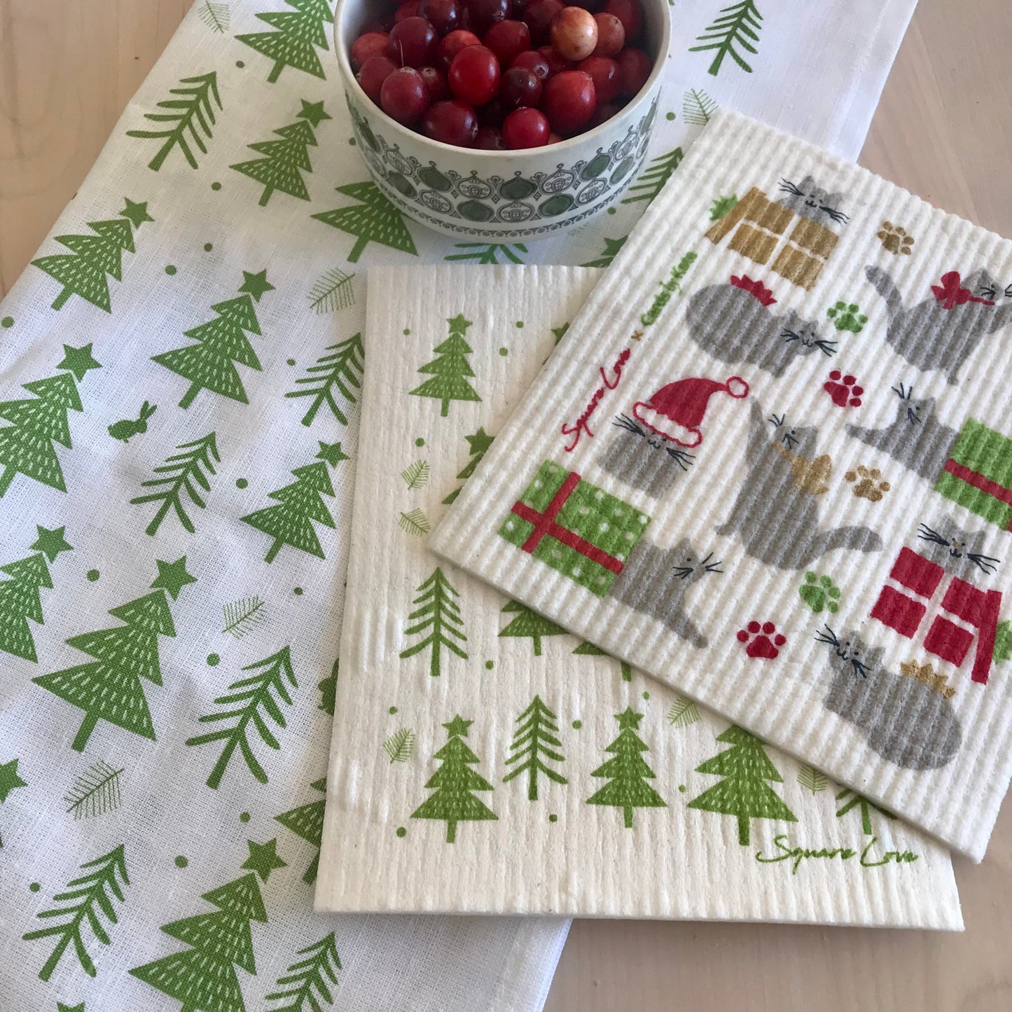 Holiday Forest Linen Blend Tea Towel