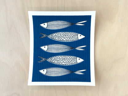 Fish Ocean Swedish Dishcloth