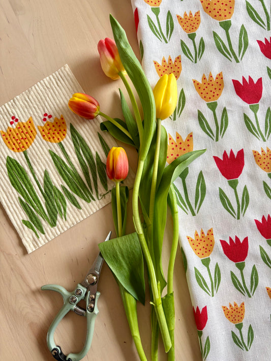 Tulips Yellow Gift Duo | Linen Blend