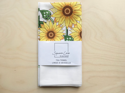 Sunflowers Linen Blend Tea Towel