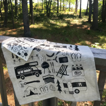 Camping Tea Towel - 100% Linen