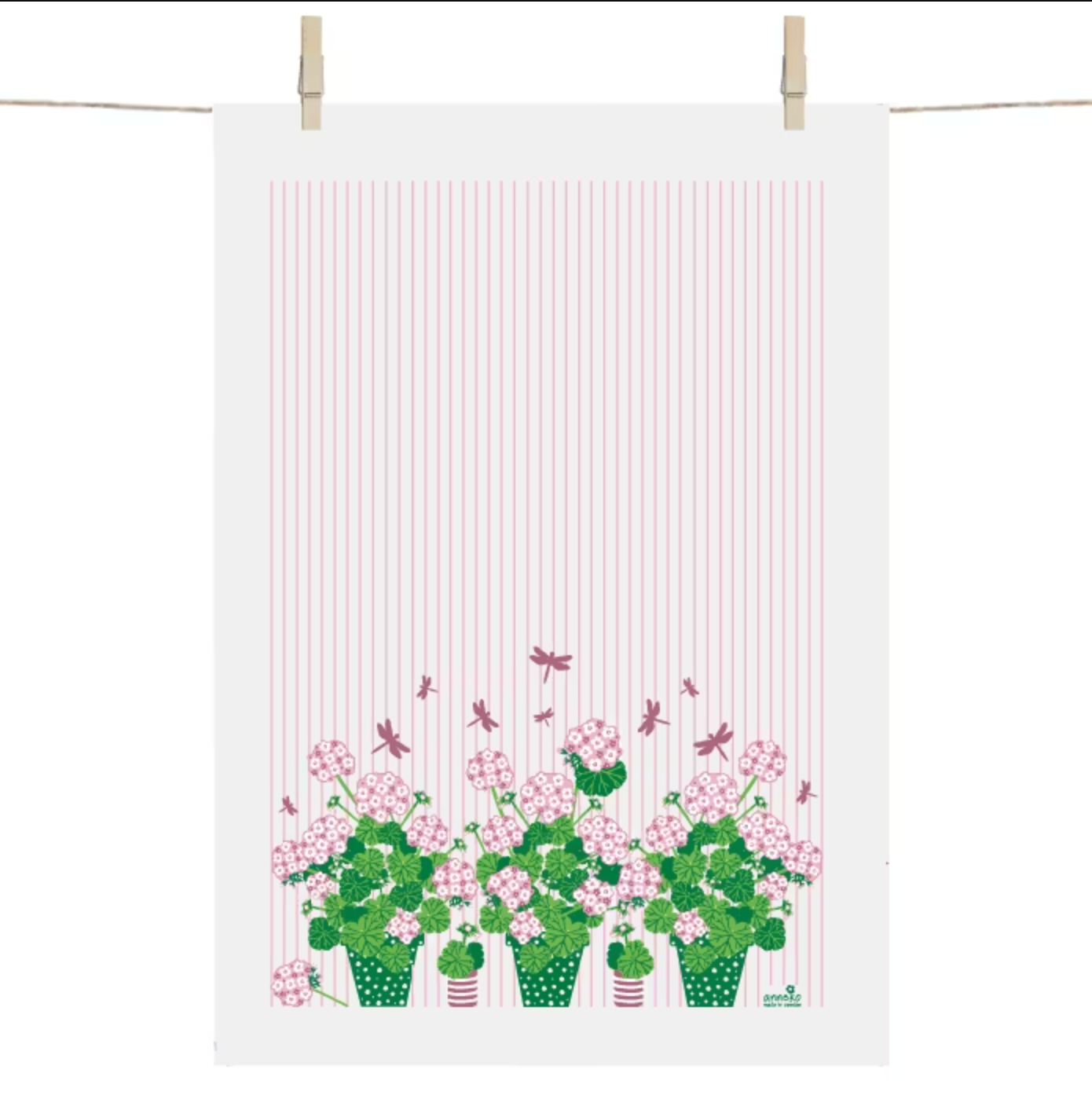 Geranium Linen Cotton Tea Towel