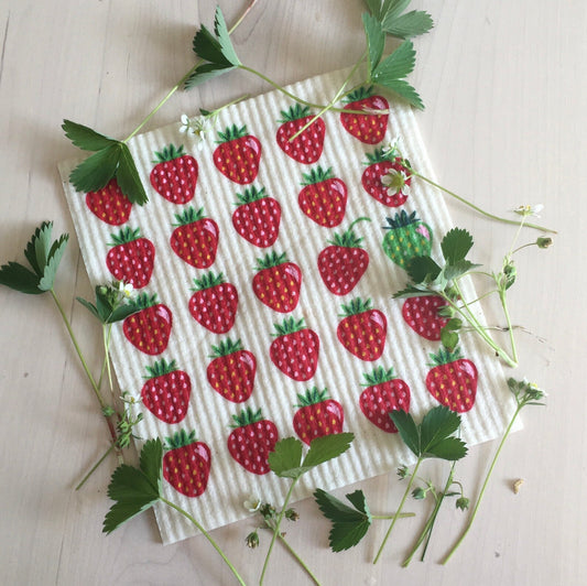 Strawberries Swedish Dishcloth