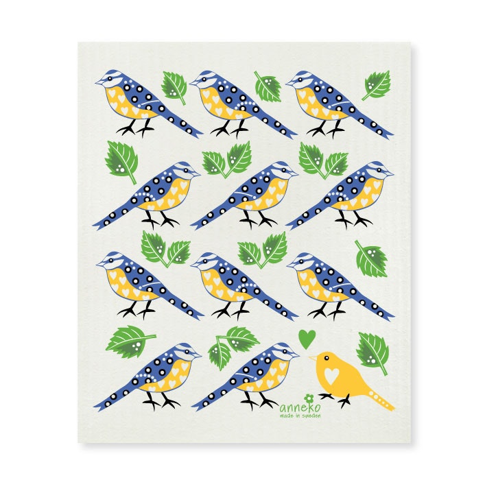 Bluebirds Swedish Dishcloth