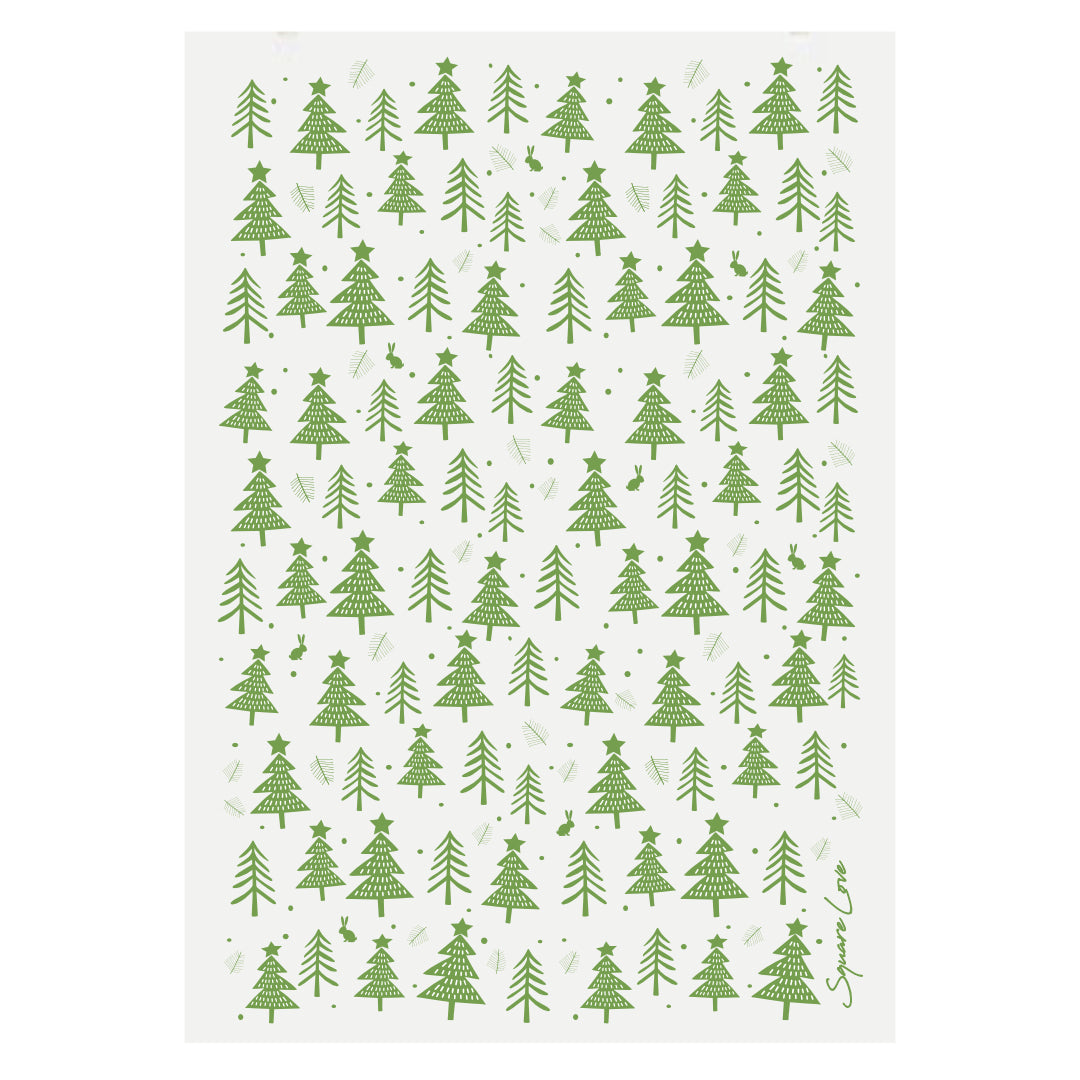 Holiday Forest Linen Blend Tea Towel