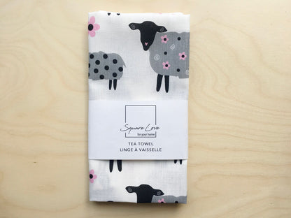 Sheep Linen Blend Tea Towel