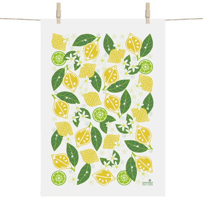 Lemons Linen Blend Tea Towel