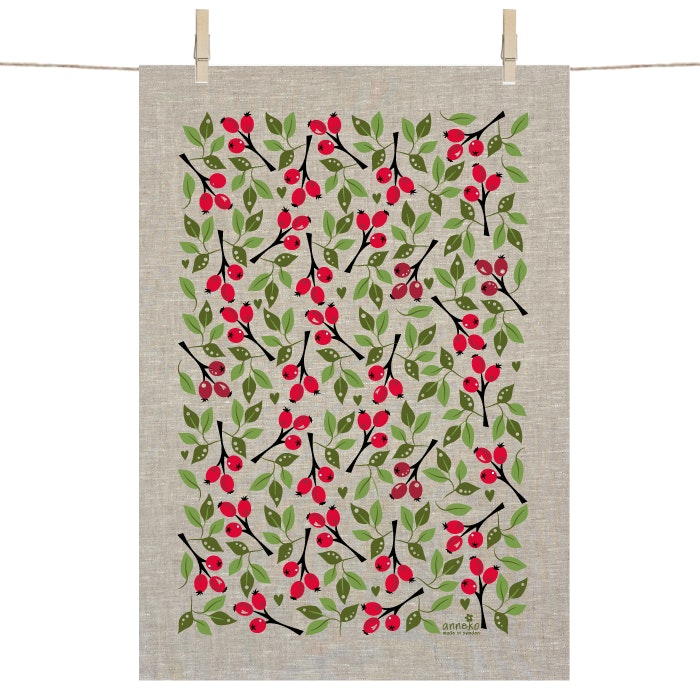 Rose Hip Tea Towel - 100% Linen