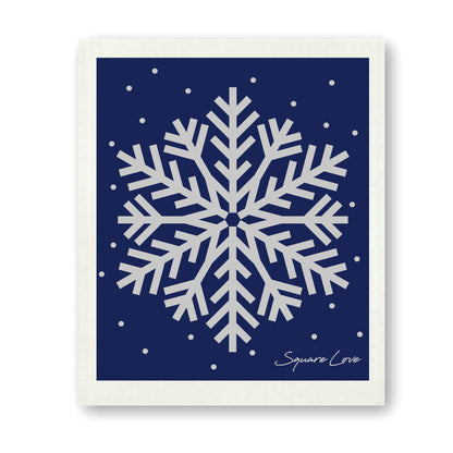 Silver Snowflake Swedish Dishcloth